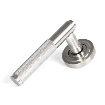 Satin Marine Stainless Steel (316) Brompton Lever on an Art Deco Rose - 49841