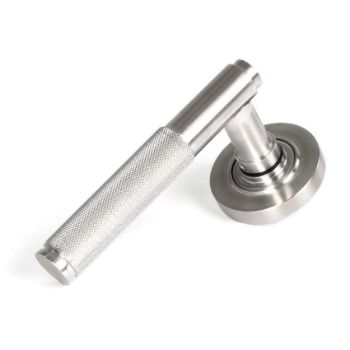 Satin Marine Stainless Steel (316) Brompton Lever on a Plain Rose - 49840 