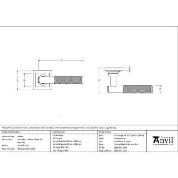 Satin Marine Stainless Steel (316) Brompton Lever on a Square Rose - 49843