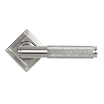 Satin Marine Stainless Steel (316) Brompton Lever on a Square Rose - 49843