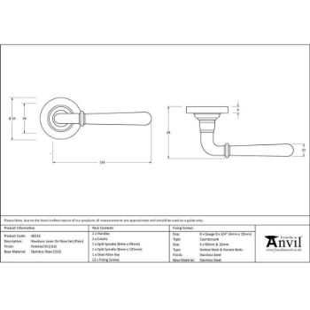 Polished Marine Stainless Steel (316) Newbury Lever on a Plain Rose - 46514 