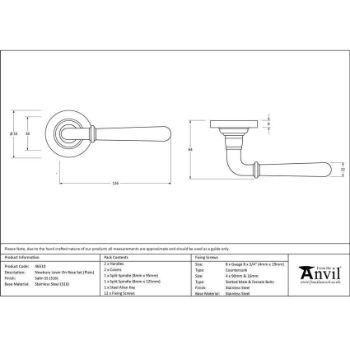 Satin Marine Stainless Steel (316) Newbury Lever on a Plain Rose - 46510