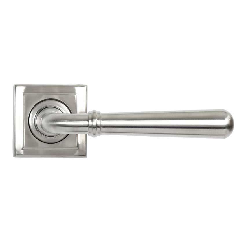 Satin Marine Stainless Steel (316) Newbury Lever on a Square Rose - 46513