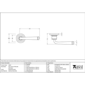 Polished Marine Stainless Steel (316) Avon Lever on an Art Deco Rose - 49853