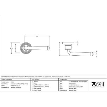 Polished Marine Stainless Steel (316) Avon Lever on a Beehive Rose - 49854