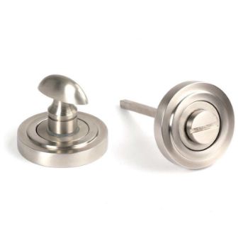 Satin Marine Stainless Steel (316) Thumbturn on an Art Deco Rose - 49857 