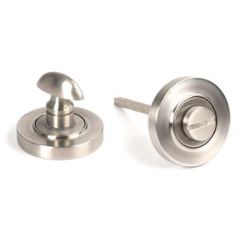 Satin Marine Stainless Steel (316) Thumbturn on a Plain Rose - 49856