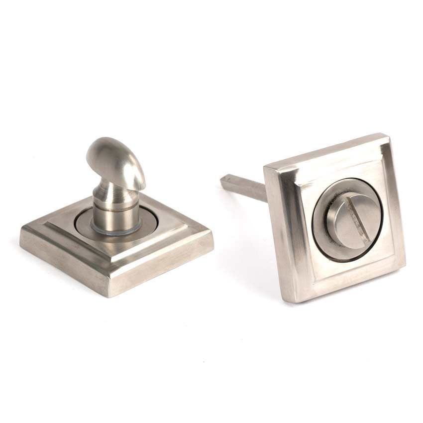 Satin Marine Stainless Steel (316) Thumbturn on a Square Rose - 49859
