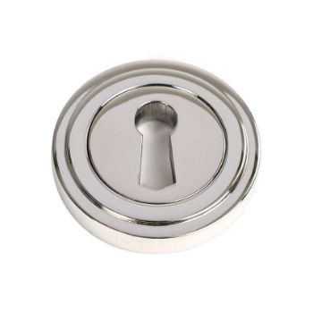 Polished Marine Stainless Steel Round Escutcheon on an Art Deco Rose - 49869