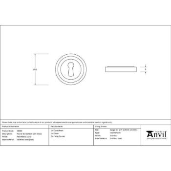 Polished Marine Stainless Steel Round Escutcheon on an Art Deco Rose - 49869