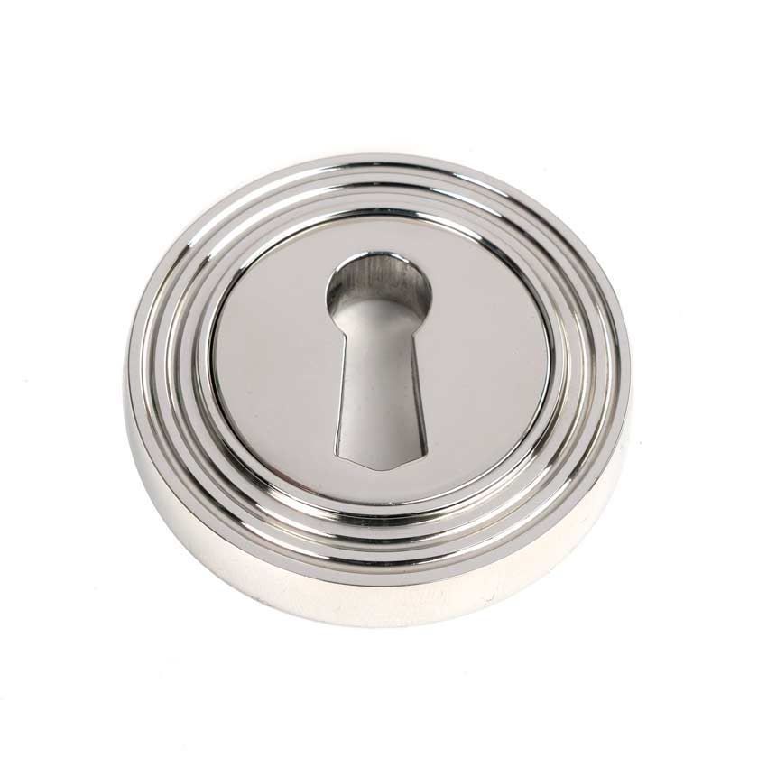 Polished Marine Stainless Steel Round Escutcheon on a Beehive Rose - 49870 