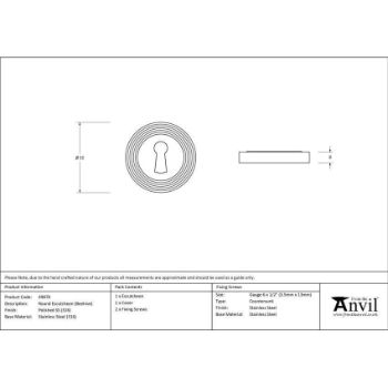 Polished Marine Stainless Steel Round Escutcheon on a Beehive Rose - 49870 