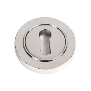 Polished Marine Stainless Steel Round Escutcheon on a Plain Rose - 49868