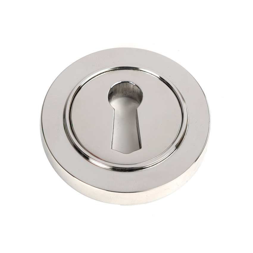 Polished Marine Stainless Steel Round Escutcheon on a Plain Rose - 49868