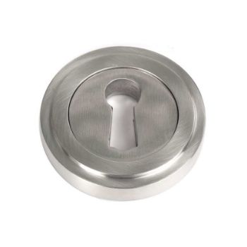 Satin Marine Stainless Steel Round Escutcheon on an Art Deco Rose - 49865