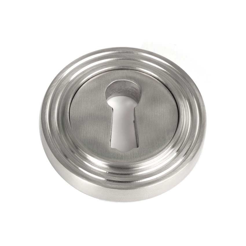 Satin Marine Stainless Steel Round Escutcheon on a Beehive Rose - 49866