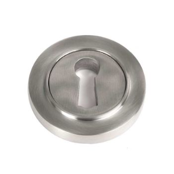 Satin Marine Stainless Steel Round Escutcheon on a Plain Rose - 49864 