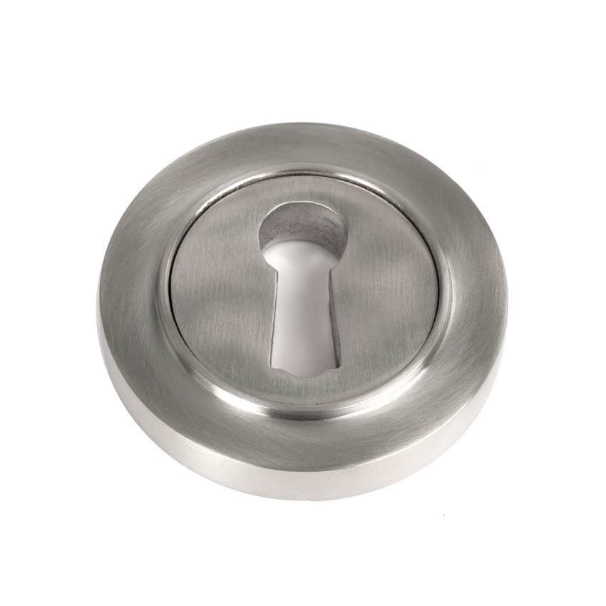 Satin Marine Stainless Steel Round Escutcheon on a Plain Rose - 49864 