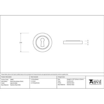 Satin Marine Stainless Steel Round Escutcheon on a Plain Rose - 49864 