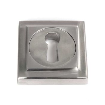 Satin Marine Stainless Steel Round Escutcheon on a Square Rose - 49867 