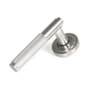 Satin Marine Stainless Steel (316) Brompton Lever on an Art Deco Rose - 50066 