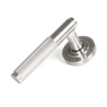 Satin Marine Stainless Steel (316) Brompton Lever on a Plain Rose - 50065 