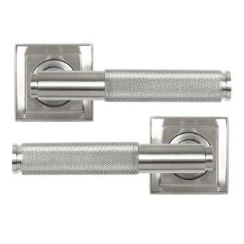 Satin Marine Stainless Steel (316) Brompton Lever on a Square Rose - 50068 