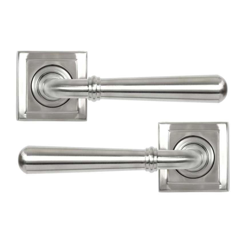 Satin Marine Stainless Steel (316) Newbury Lever on a Square Rose - 46539