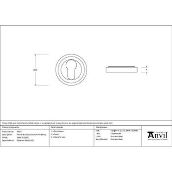 Satin Marine Stainless Steel (316) Art Deco Euro Escutcheon - 49873