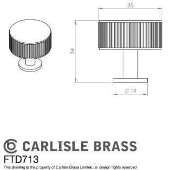 Anthracite Lines Radio Cabinet Knob - FTD713ANT