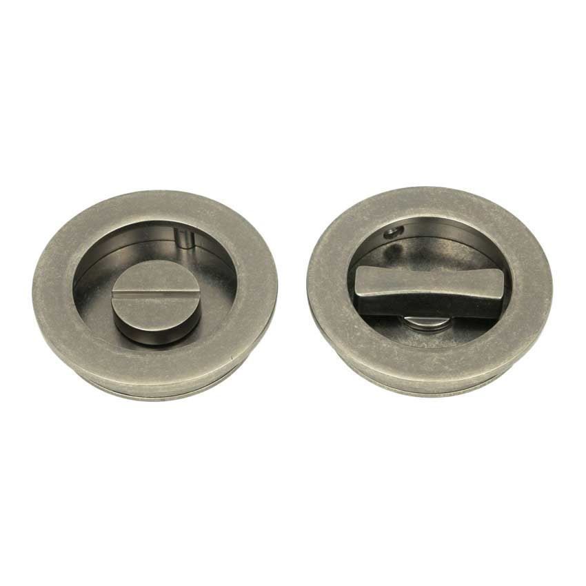 Pewter Plain Round Pull - Privacy Set