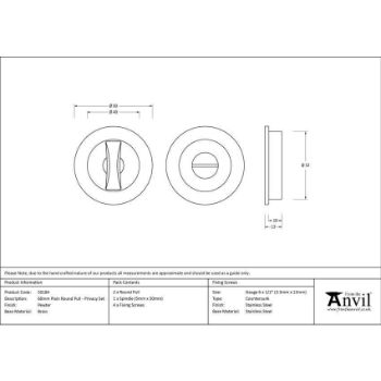 Pewter Plain Round Pull - Privacy Set