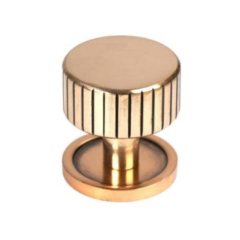 Polished Bronze Judd Cabinet Knob on a Plain Rose - 50472 