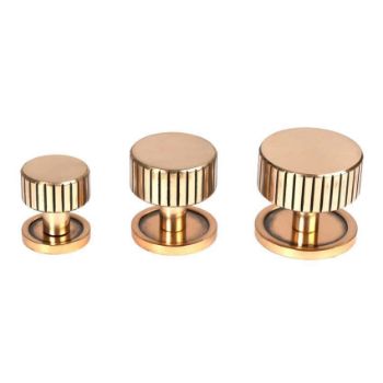 Polished Bronze Judd Cabinet Knob on a Plain Rose - 50472 