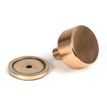 Polished Bronze Kelso Cabinet Knob on a Rose - 50460