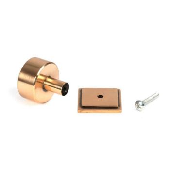 Polished Bronze Kelso Cabinet Knob on a Square Rose - 50462