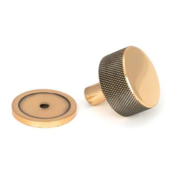 Polished Bronze Brompton Cabinet Knob on a Round Rose - 46830 