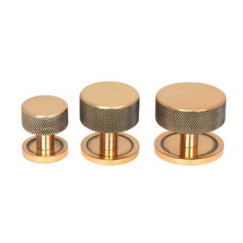 Polished Bronze Brompton Cabinet Knob on a Round Rose - 46830 