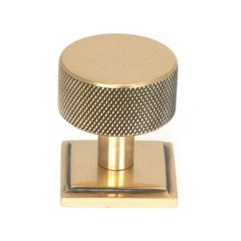 Polished Bronze Brompton Cabinet Knob on a Square Rose - 46833