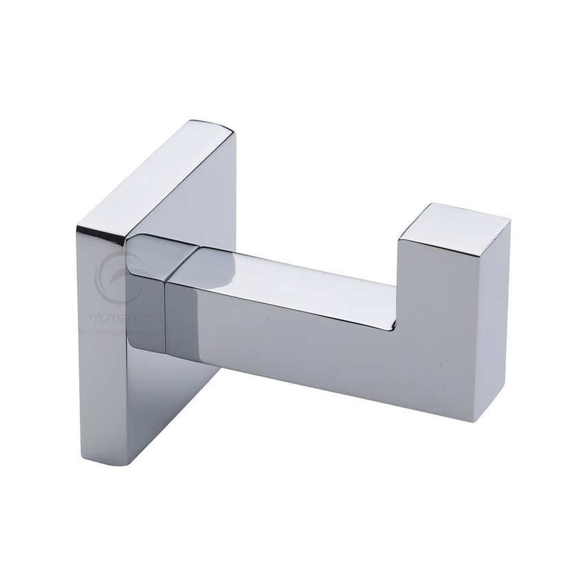 Towel Robe Hook on a Square Rose in Polished Chrome - CHE-HOOK-PC 