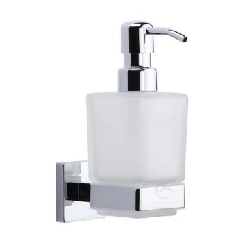 Soap Dispenser on a Square Rose in Polished Chrome - CHE-SOAP-PC Soap Dispenser on a Square Rose in Polished Chrome - CHE-SOAP-PC