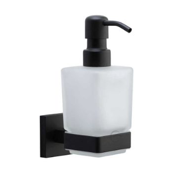 Soap Dispenser on a Square Rose in Matt Black - CHE-SOAP-BLK  Soap Dispenser on a Square Rose in Matt Black - CHE-SOAP-BLK