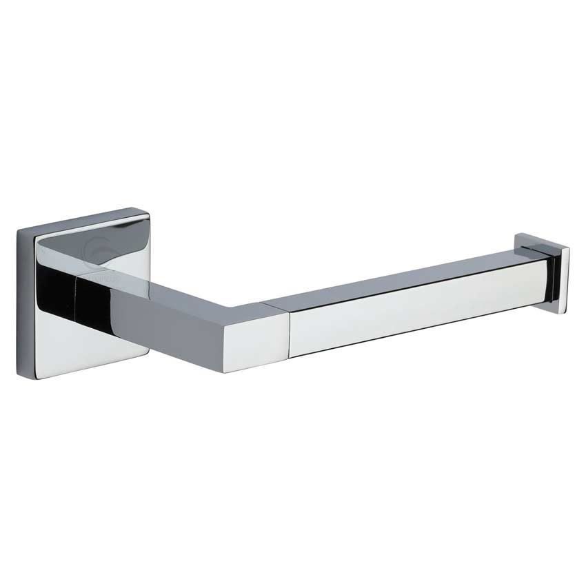 Toilet Roll Holder on a Square Rose in Polished Chrome - CHE-PAPER-PC