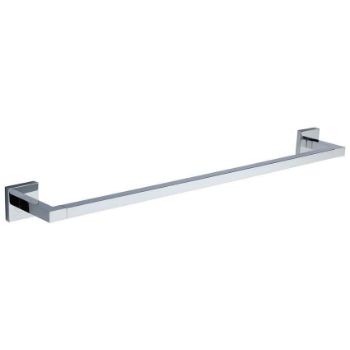 Towel Bar Rail on a Square Rose in Polished Chrome - CHE-TOWEL-PC