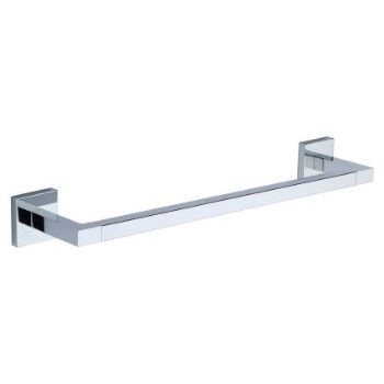 Towel Bar Rail on a Square Rose in Polished Chrome - CHE-TOWEL-PC