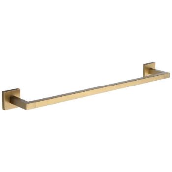 Towel Bar Rail on a Square Rose in Satin Brass - CHE-TOWEL-SB