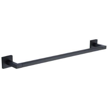 Towel Bar Rail on a Square Rose in Matt Black - CHE-TOWEL-BLK 