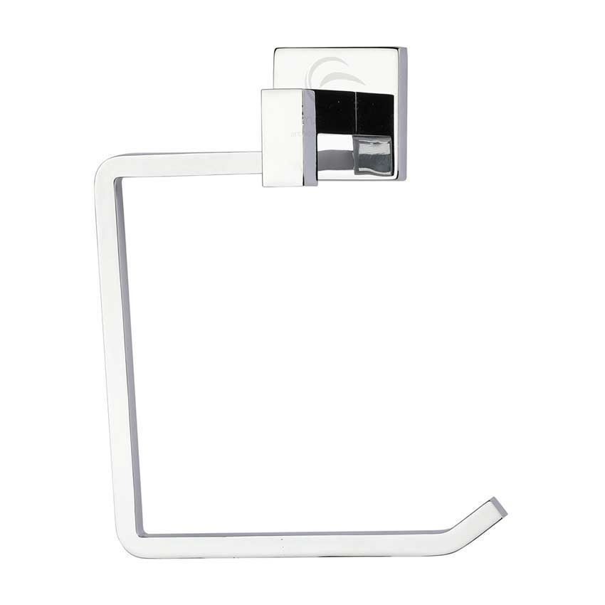 Towel Ring on a Square Rose in Polished Chrome - CHE-RING-PC