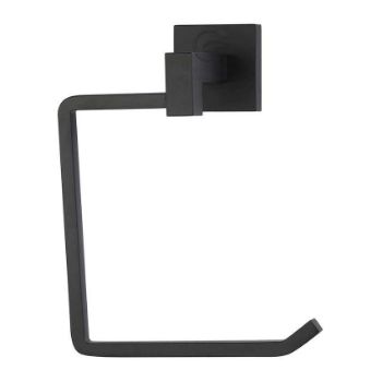 Towel Ring on a Square Rose in Matt Black - CHE-RING-BLK  Towel Ring on a Square Rose in Matt Black - CHE-RING-BLK