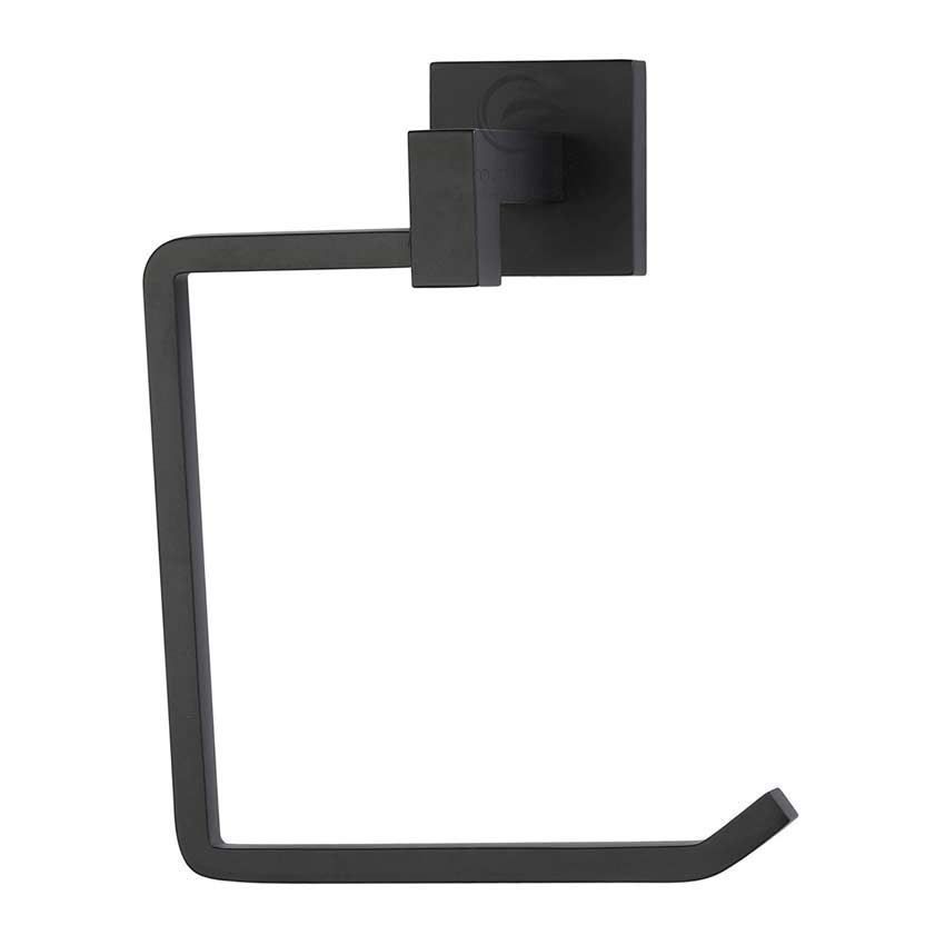 Towel Ring on a Square Rose in Matt Black - CHE-RING-BLK 